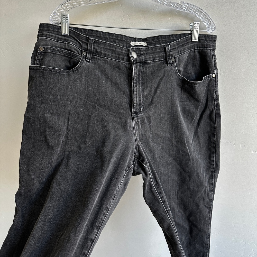 Eileen Fisher Organic Cotton Stretch Denim Slim Jean Light Grey Size 16 - Picture 5 of 9